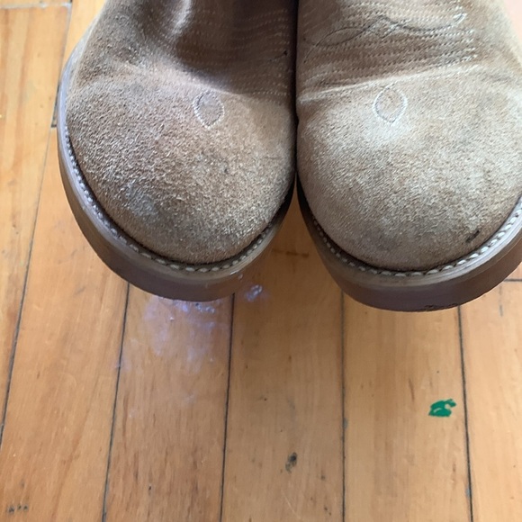 Vintage Acme men suede dingo Brown and Tan Western Cowboy Boots - Picture 3 of 8
